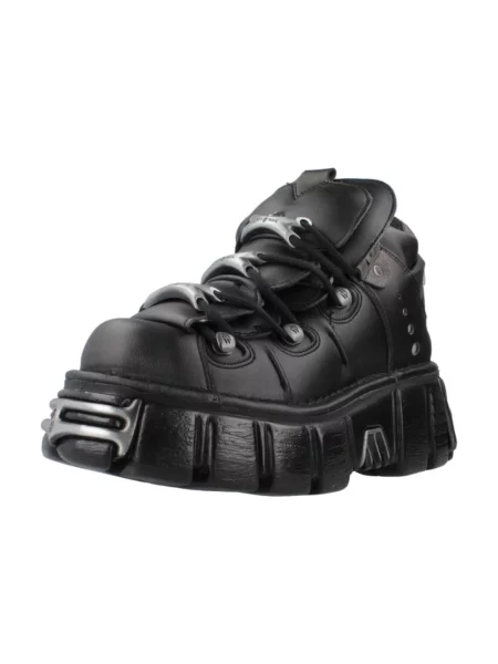 Botki New Rock skórzane czarne