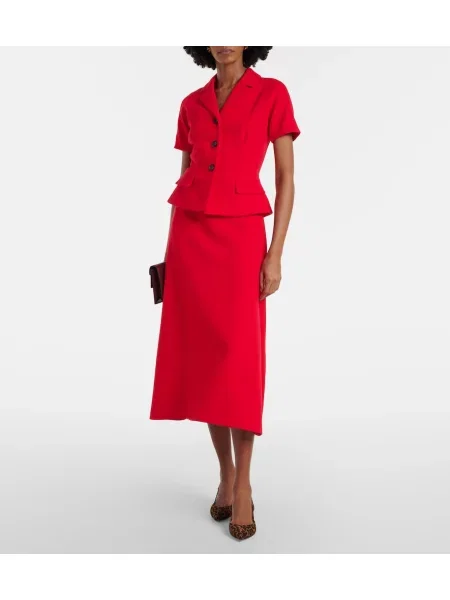 Rochie midi Emilia Wickstead de lână roșu
