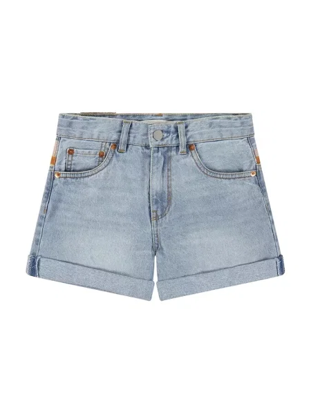 Levi's riflové kraťasy MINI MOM SHORT W EMBROIDER modré