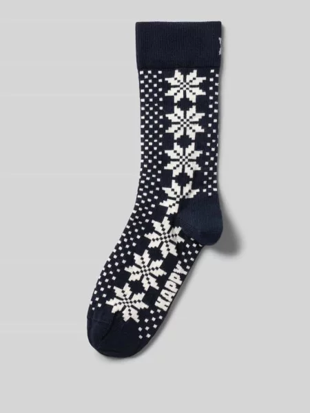 Skarpetki Fair Isle Stars navy Happy Socks granatowe