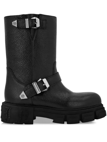 Kožne čizmice Philipp Plein crna
