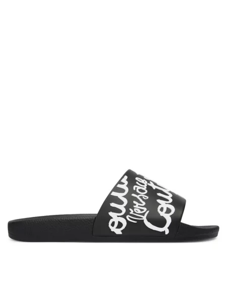 Klapki Versace Jeans Couture z autografem czarne