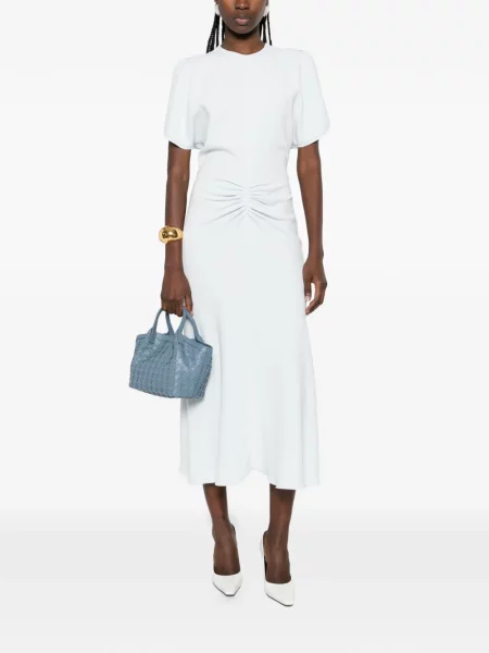 Rochie midi Victoria Beckham până la genunchi de costum albastru