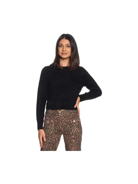 Sweter z dzianiny o kroju regular fit z okrągłym dekoltem model ‘PETRA’ Only czarny