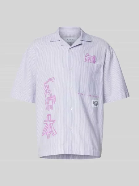 Koszula casualowa o kroju regular fit z detalem z logo Edwin fioletowa