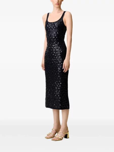 Lung rochie Claudie Pierlot tricotate albastru