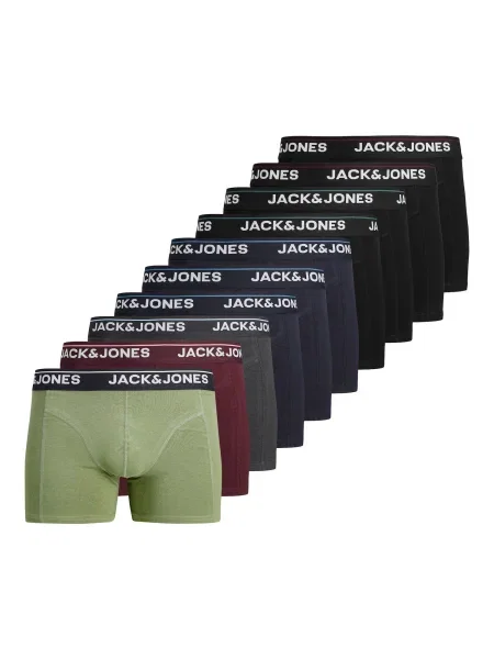 JACK & JONES Boxerky námořnická modř / zelená / vínově červená černá