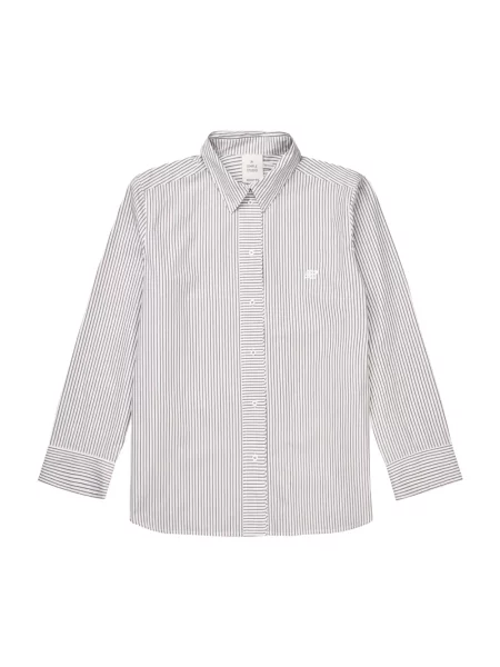 Haftowana koszula Munthe w paski szara