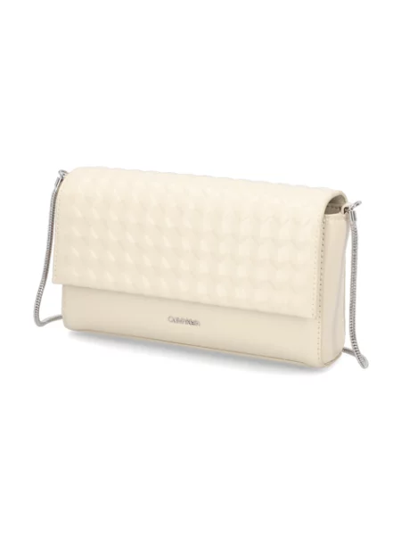 Prošívaná mini crossbody kabelka Calvin Klein béžová