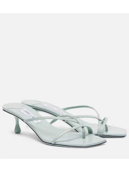 Usnjene mules Jimmy Choo zelena