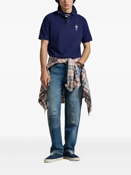 Ριγέ δερμάτινος κάλτσες Polo Ralph Lauren με κορδόνι μαύρο