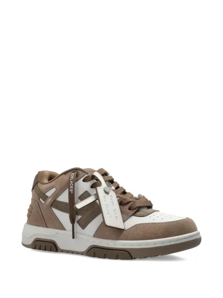 Sneakerși Off-white din piele de căprioară alb