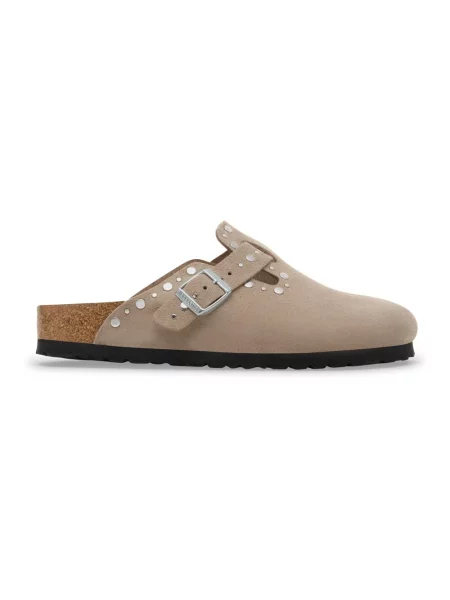 Klapki Birkenstock zamszowe brązowe