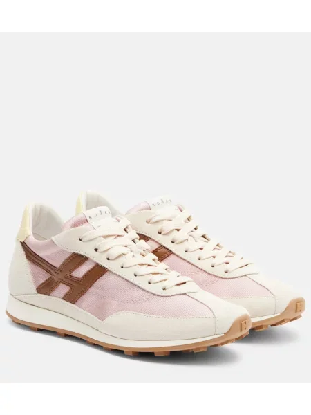 Sneakerși Hogan din piele de căprioară roz
