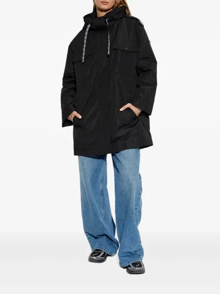 Hanorac cu glugă Michael Michael Kors biker cu imagine tricotate negru