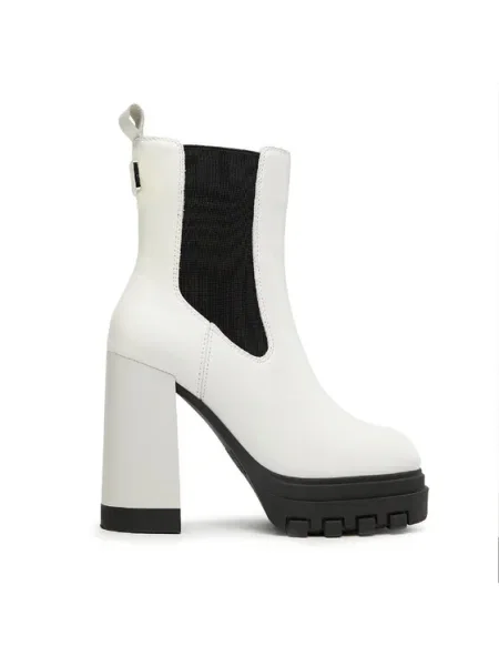 Tommy Jeans Botine Tjw High Heel Chelsea alb