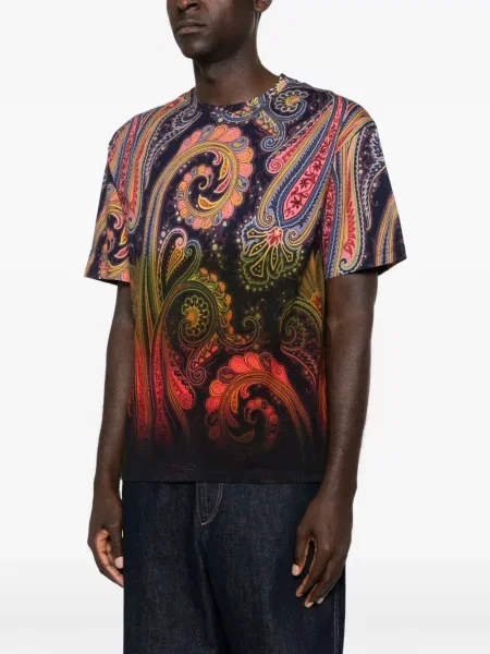 Tricou Etro cu imagine cu model paisley albastru