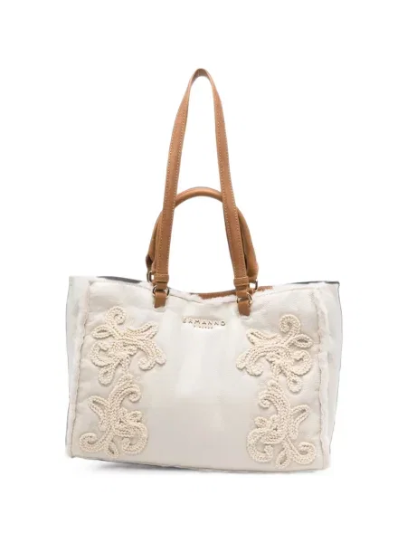 Geantă shopper Ermanno Firenze cu broderie cu model floral