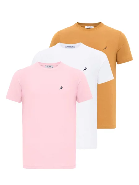 Moxx Paris Tričko námořnická modř / hořčicová / pink bílá