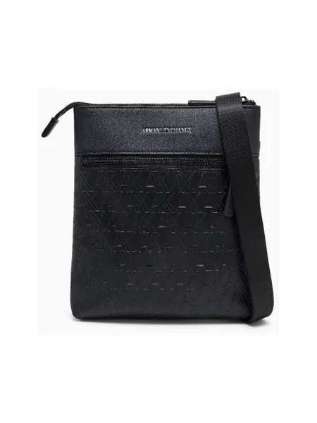 Armani Exchange geantă mică pentru bărbați cu imitație de piele negru
