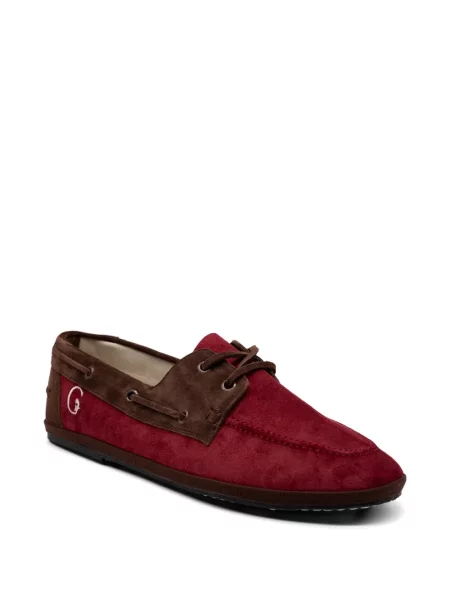 Pantofi loafer Gondolina din piele de căprioară roșu
