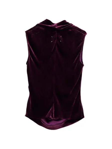 Top Maison Margiela de catifea drapat violet