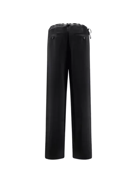 Pantaloni Tonywack din satin cu cordon negru