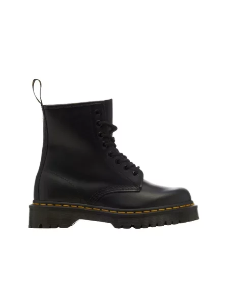 Botki Dr. Martens skórzane na platformie retro czarne