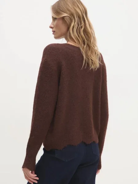 Answear.LAB sweter z wełną brązowy