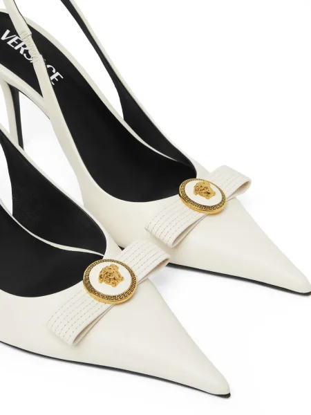 Pantofi cu toc Versace din piele alb