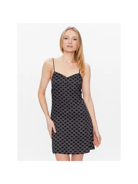 KARL LAGERFELD Nočna srajca Regular Fit črna