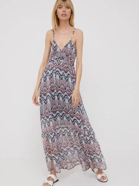 Рокля Pepe Jeans Martinica дълъг модел разкроен модел