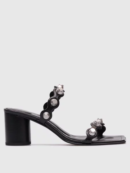 Кожаные мюли Alexander Wang с заклепками черные