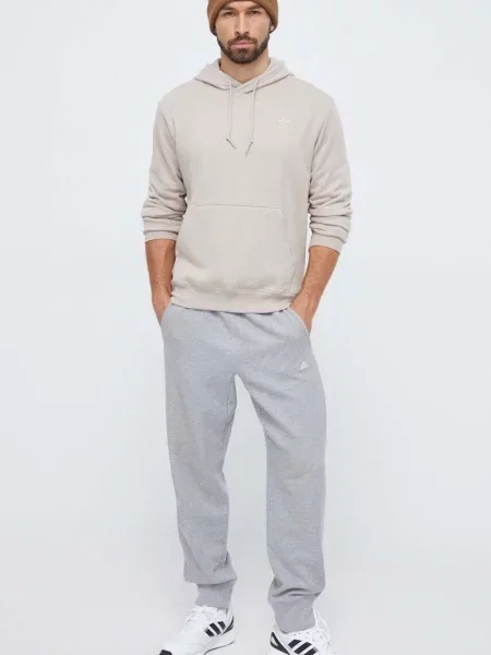 Adidas Originals bluza z kapturem z nadrukiem beżowy