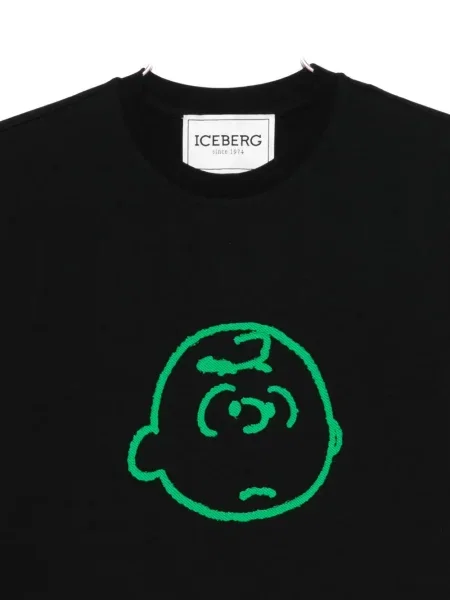 Тениска Iceberg с принт черно