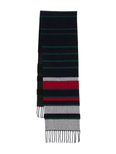 Fular Paul Smith cu franjuri cu dungi albastru