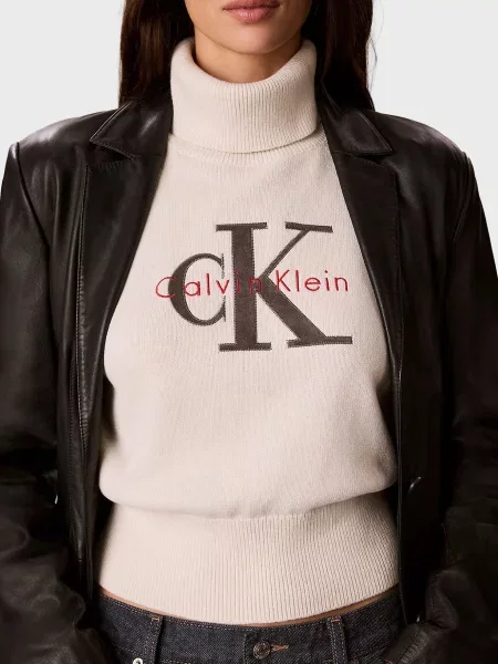 Свитер Calvin Klein с лого белый