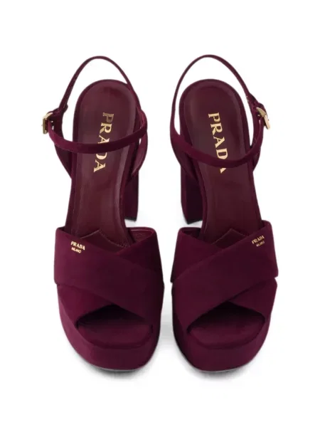 Sandale Prada din piele de căprioară cu platformă violet