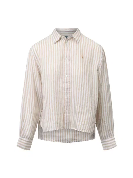 Polo Ralph Lauren koszula lniana LINEN-LSL-BFS beżowa