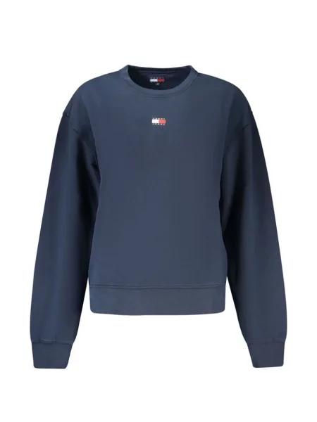 Hanorac crewneck Tommy Hilfiger cu decolteu rotund cu autograf albastru