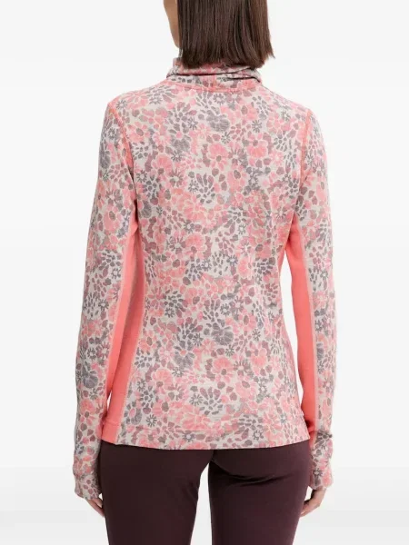 Termic top Smartwool cu model floral cu imagine roz