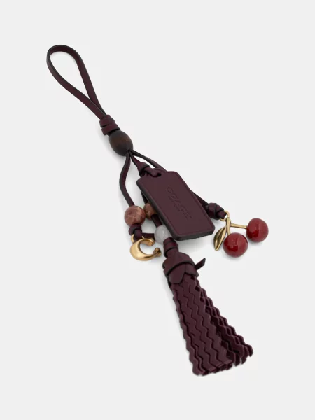 Usnjen obesek za ključe Coach bordo