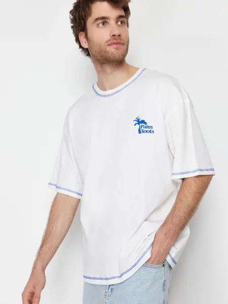 Tricou Trendyol cu imagine alb