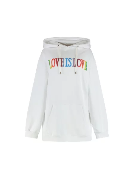 Bluza z kapturem Alberta Ferretti z kapturem biała