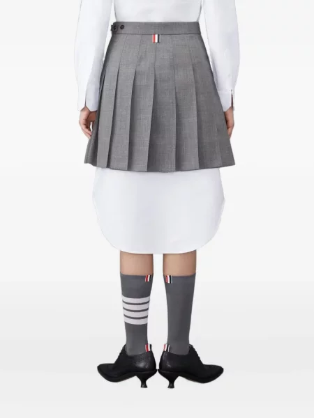 Fusta plisata Thom Browne plisată gri