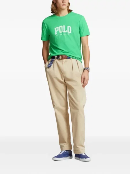 Tricou polo Polo Ralph Lauren cu glugă cu blană cu broderie roșu
