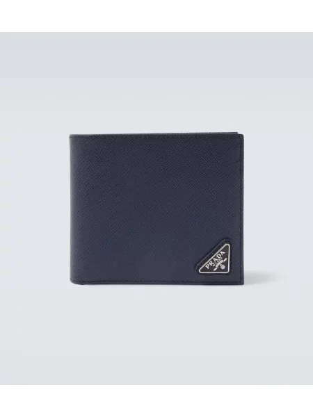 Usnjena denarnica Prada modra