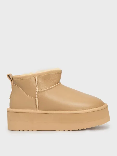 Кожаные сапоги Prpy бежевые