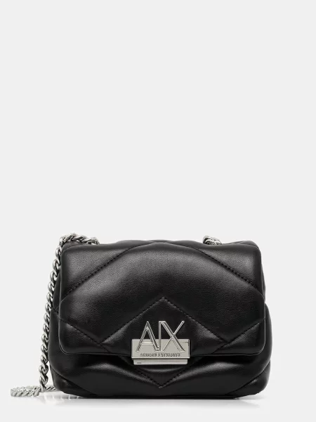 Armani Exchange geantă crossbody pentru femei cu imitație de piele negru