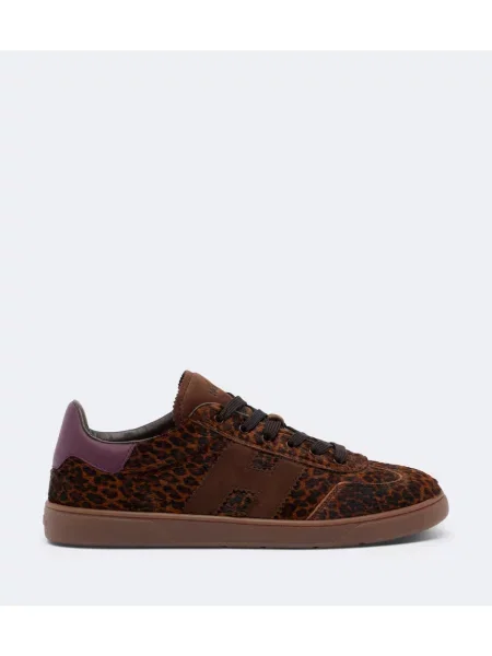 Sneakerși Hogan cu imagine cu model leopard maro